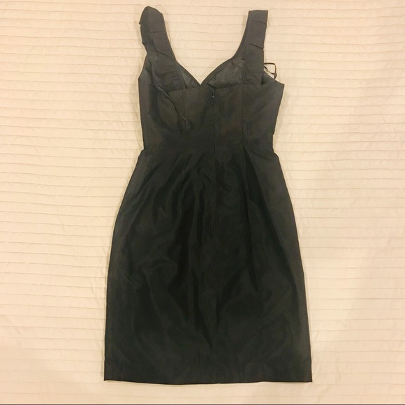 J. Crew black silk taffetas ruffled neckline sundress. Size 00. EUC - Picture 6 of 11
